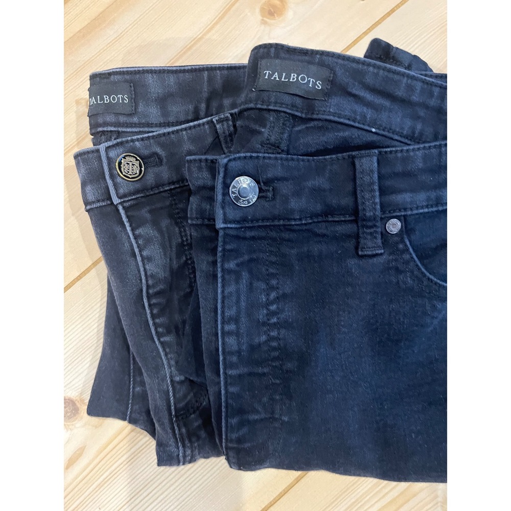 Talbots Slim Ankle Jeans lot Womens 12 Black High Rise Stretch Denim Five Pocket